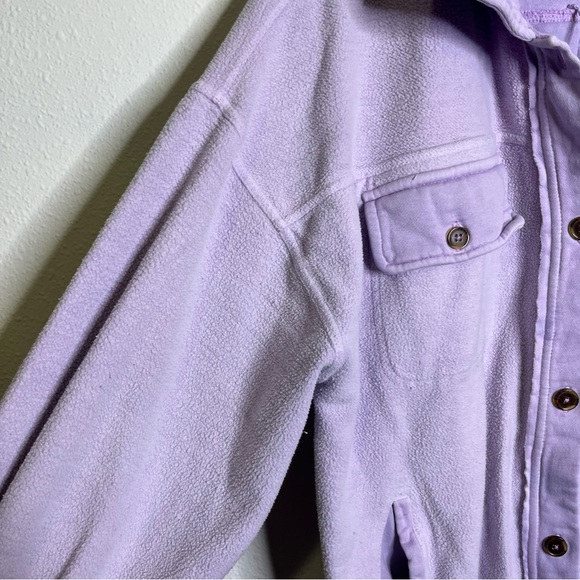 Free People Ruby ethereal Lavender Jacket sz L shirt shacket pastel lilac cozy - Picture 5 of 10